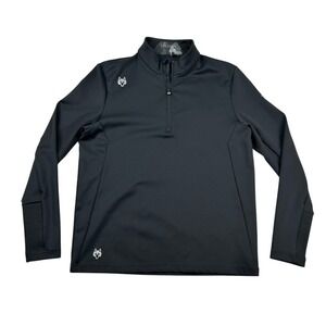 Greyson Clothiers Pullover Mens M Black 1/4 Zip Wolf Golf Sweater Performance